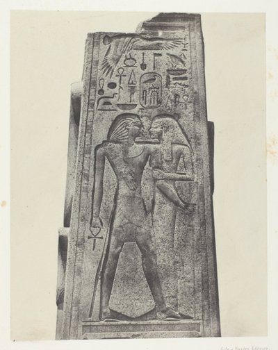 Karnak Pałac, Filar Przed Granitowym Sanktuarium; Teby autorstwa Maxime Du Camp