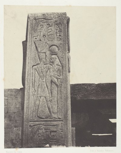 Karnak Pałac, Filar Przed Granitowym Sanktuarium; Teby autorstwa Maxime Du Camp