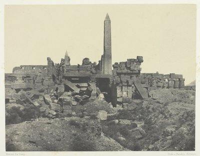 Pałac Karnak, Sanktuarium Granitowe i Sala Hypostyle; Teby autorstwa Maxime Du Camp
