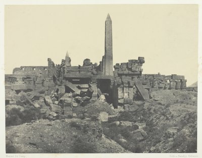 Pałac Karnak, Sanktuarium Granitowe i Sala Hypostylowa, Teby, 184951, druk 1852. autorstwa Maxime Du Camp