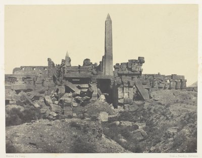 Pałac Karnak, Sanktuarium Granitowe i Sala Hypostyle; Teby autorstwa Maxime Du Camp