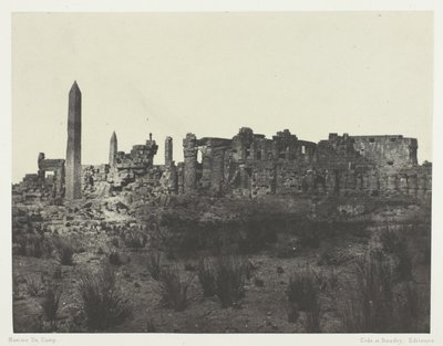 Pałac Karnak, Widok ogólny ruin, zaczerpnięty z północy; Teby autorstwa Maxime Du Camp
