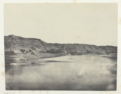 Wschodni brzeg wioski Bab na Nilu, View Taken South Philoe, Nubia, 184951, wydrukowany w 1852 roku. autorstwa Maxime Du Camp
