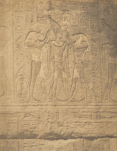 Rzeźby zewnętrzne Granitowego Sanktuarium Pałacu Karnak Sacre de Philippe-Ar..., 1849-50. autorstwa Maxime Du Camp
