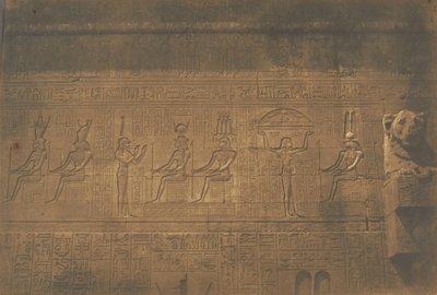 Rzeźby na tylnej fasadzie wielkiej świątyni Dendera Tentyris, 1849-50. autorstwa Maxime Du Camp