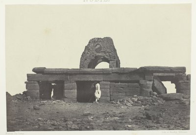 Świątynia Amada; Nubia, płyta 99 z albumu "Egypte, Nubie, Palestine et Syrie" (1852) autorstwa Maxime Du Camp