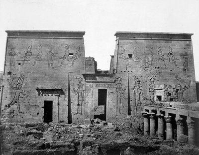 Świątynia File, Nubia, Egipt, 1852 r. autorstwa Maxime Du Camp