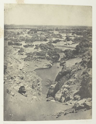 Vue Cavalière De La Seconde Cataracte; Nubie, płyta 111 z albumu "Egypte, Nubie, Palestine et Syrie" (1852) autorstwa Maxime Du Camp