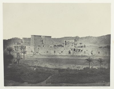 Widok z wyspy Beghé, zachód, Philoe; Nubia, płyta 68 z albumu "Egypte, Nubie, Palestine et Syrie" (1852) autorstwa Maxime Du Camp