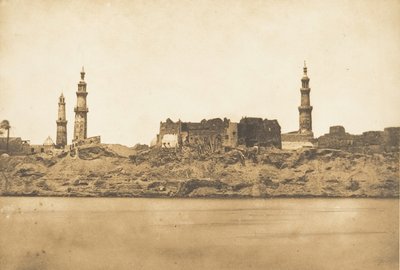 Widok Girgeh i wybrzeże usunięte - przez powódź Nilu, 1849-50. autorstwa Maxime Du Camp