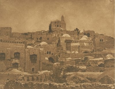 Widok na meczet El-Melouyeh i okolice Jerozolimy, sierpień 1850. autorstwa Maxime Du Camp