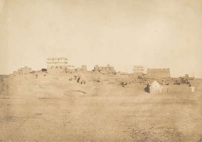 Widok części wsi Luksor, Teby, 1849-50. autorstwa Maxime Du Camp
