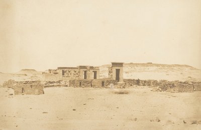 Widok ogólny świątyni i wioski Déboude Parembole, 10 kwietnia 1850 r. autorstwa Maxime Du Camp