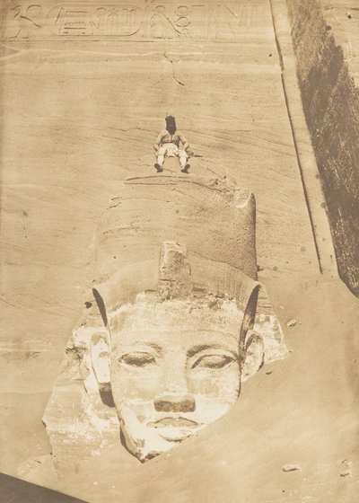 Najbardziej wysunięty na zachód kolos świątyni Re, Abu Simbel, 1850. autorstwa Maxime Du Camp