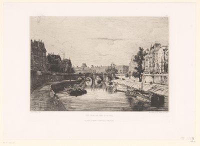 Widok na Pont Saint-Michel w Paryżu Vue award du pont St. Michel (tytuł na obiekcie) autorstwa Maxime François Antoine Lalanne