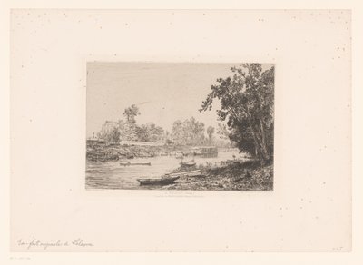 Widok na Sekwanę w Neuilly À Neuilly (Seine) (tytuł na obiekcie) autorstwa Maxime François Antoine Lalanne