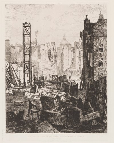 Rozbiórka w celu otwarcia Boulevard St. Germain, 1862. autorstwa Maxime Lalanne