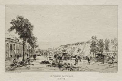 Souvenirs artistiques du Siege de Paris: Le Cavalie Bastion 63, 1870-71. autorstwa Maxime Lalanne