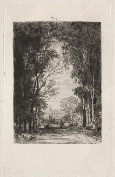 Podróżnik na drodze w lesie, 1866. autorstwa Maxime Lalanne