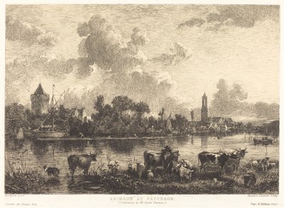 Zwierzęta na pastwisku autorstwa Maxime Lalanne after Nicolaes Pietersz Berchem