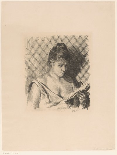 Kobieta czytająca z odkrytymi ramionami autorstwa Maximilien Luce (signed by artist)