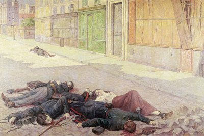 Ulica w Paryżu w maju 1871 lub Komuna, 1903-05 autorstwa Maximilien Luce