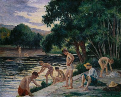 Kąpiący się na brzegach lekarstwa autorstwa Maximilien Luce