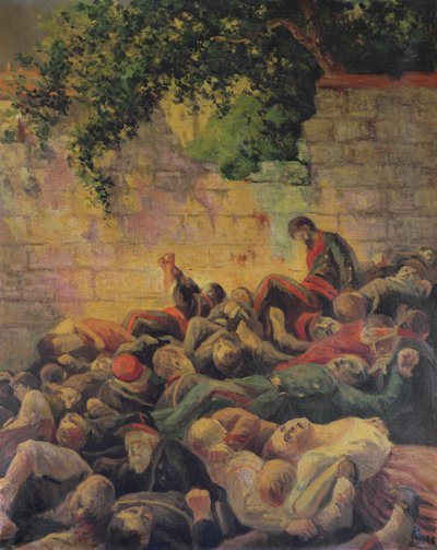 Egzekucja komunardów w „Mur des Federes” autorstwa Maximilien Luce