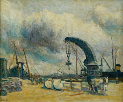Port, Nabrzeże w Schiedamm, 1907 autorstwa Maximilien Luce