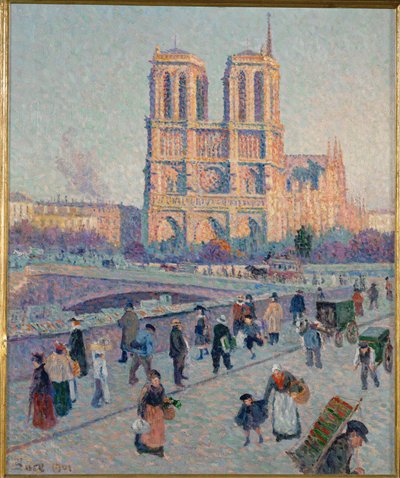 Quai Saint-Michel i Notre-Dame, Paryż (obraz na płótnie) autorstwa Maximilien Luce