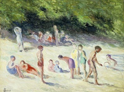 Kąpiących się z Mericourt; La Baignade a Mericourt, 1935 autorstwa Maximilien Luce