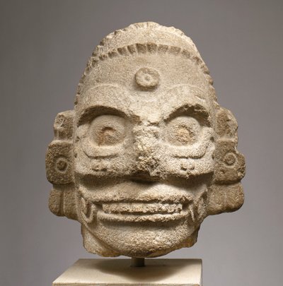 Głowa Boga Deszczu, ok. 1000 (skamieniały wapień) autorstwa Mayan