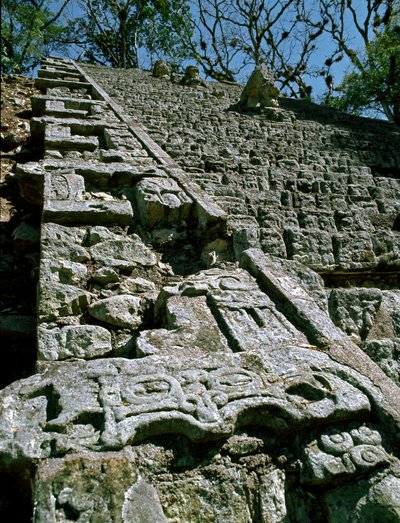 Widok na schody hieroglificzne, 743 rne autorstwa Mayan