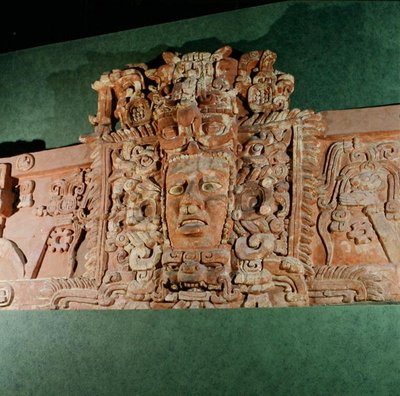 Maska architektoniczna, Campeche, Półwysep Jukatan, Meksyk (stiuk) autorstwa Mayan Mayan