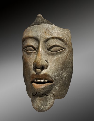 Głowa władcy z Incensario, AD 600-900 (ceramiczne z farbą) autorstwa Mayan Mayan