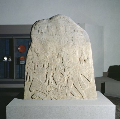 Stela 21 z Izapa, Chiapas, Meksyk, wczesny okres klasyczny (300-600 ne) (kamień) autorstwa Mayan Mayan