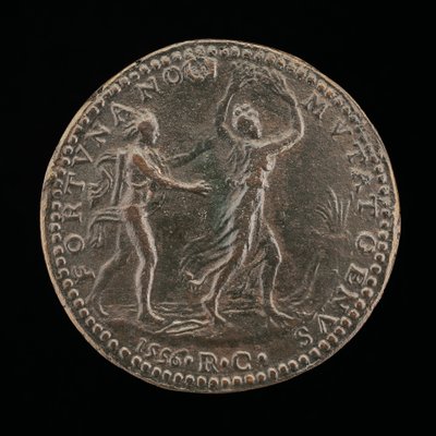 Apollo w pogoni za Daphne [rewers], 1556. autorstwa Medallist R.C.