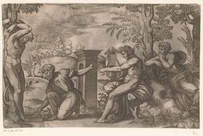 Apollo w Marsjasie autorstwa Meester van de Dobbelsteen