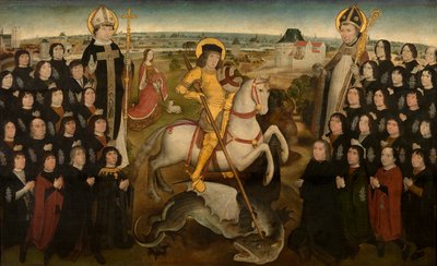 Os Membros da Guilda da Grande Besta de Malines, c.1500 (óleo sobre painel)polonês autorstwa Meester van de Mechelse Sint Jorisgilde