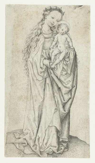 Stojąca Madonna z Dzieciątkiem z jabłkiem autorstwa Meester van het Amsterdamse Kabinet