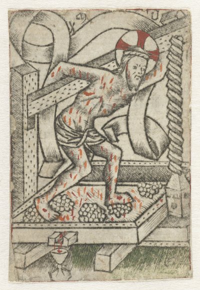 Chrystus w tłoczni wina autorstwa Meester van het Martyrium der Tienduizend