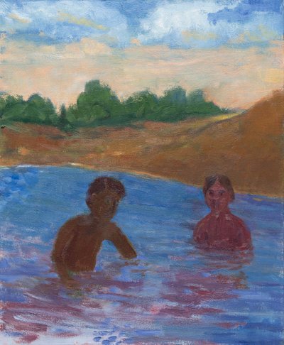 Evening Swim, 2017 (olej na płótnie) autorstwa Megan Williamson