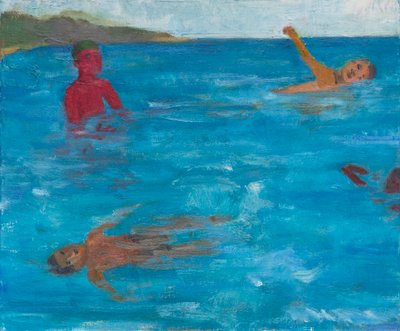 Four Swimmers, 2017 (olej na płótnie) autorstwa Megan Williamson