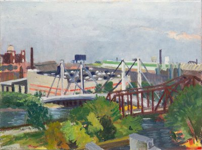 Looking West Over the North Branch, 2014 (olej na płótnie) autorstwa Megan Williamson