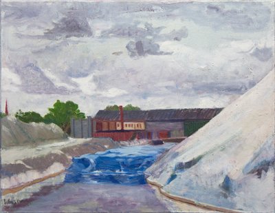 Salt Dam on the Cal Sag, 2014 (olej na płótnie) autorstwa Megan Williamson