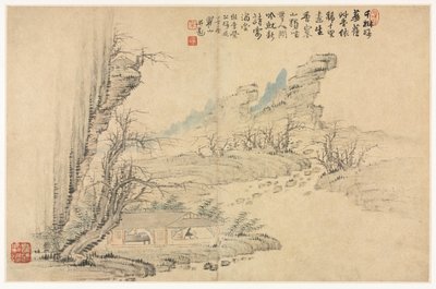 Pejzaże w różnych stylach według dawnych mistrzów, 1690. autorstwa Mei Qing