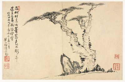Pejzaże w różnych stylach według dawnych mistrzów, 1690. autorstwa Mei Qing