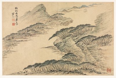 Pejzaże w różnych stylach według dawnych mistrzów, 1690. autorstwa Mei Qing