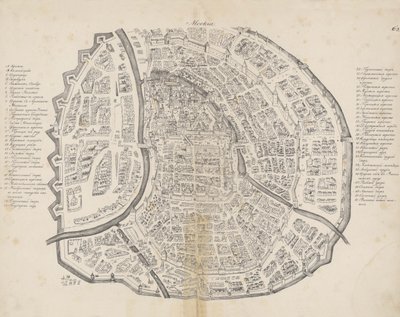 Mapa Moskwy. Od: Augustin von Meyerberg i jego podróż do Rosji, 1661. autorstwa Meierberg