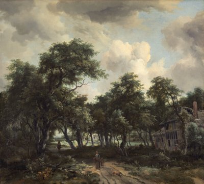 Chata wśród drzew, ok. 1930 r. 1664. autorstwa Meindert Hobbema
